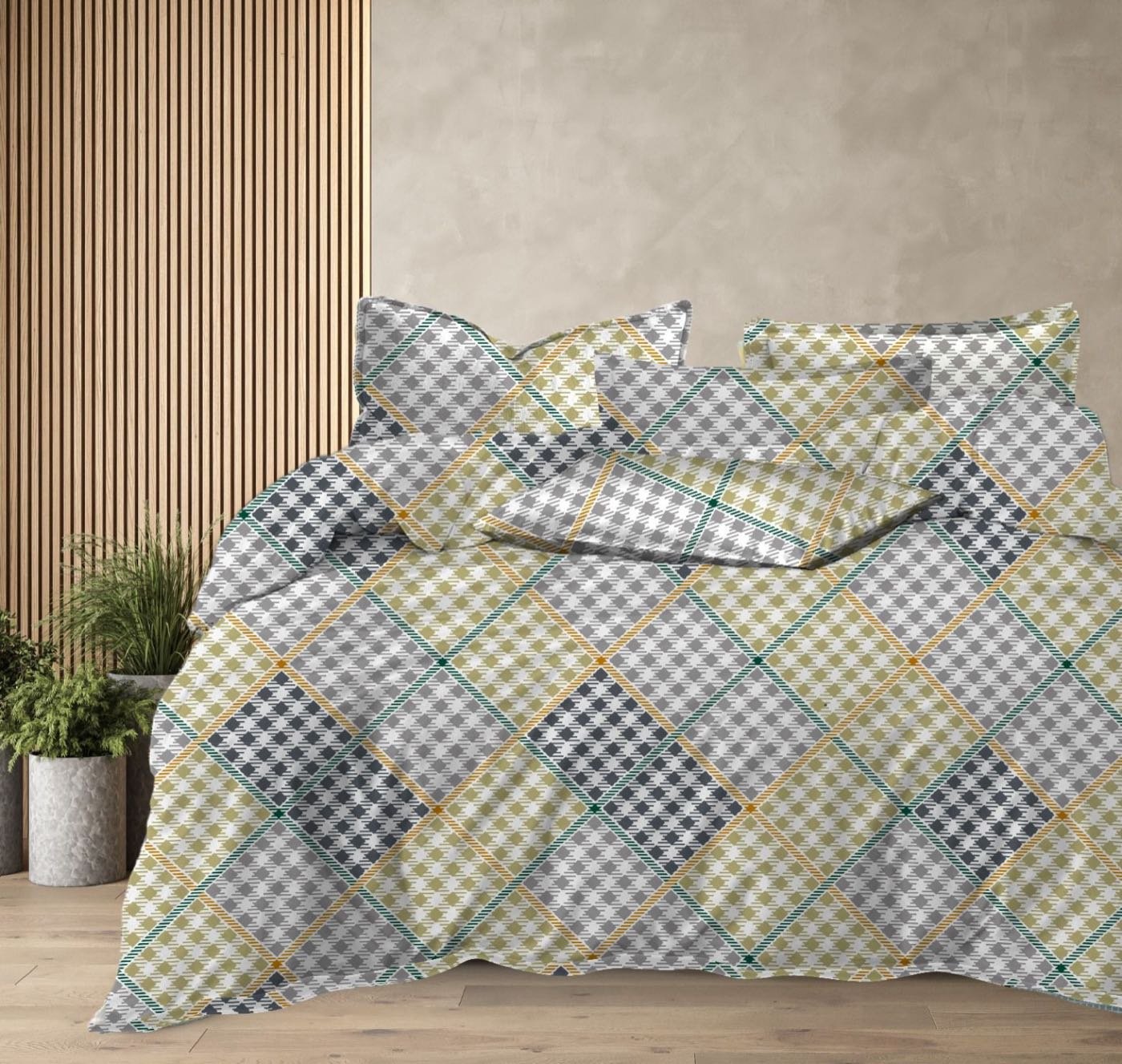Olive Check Cotton Dohar